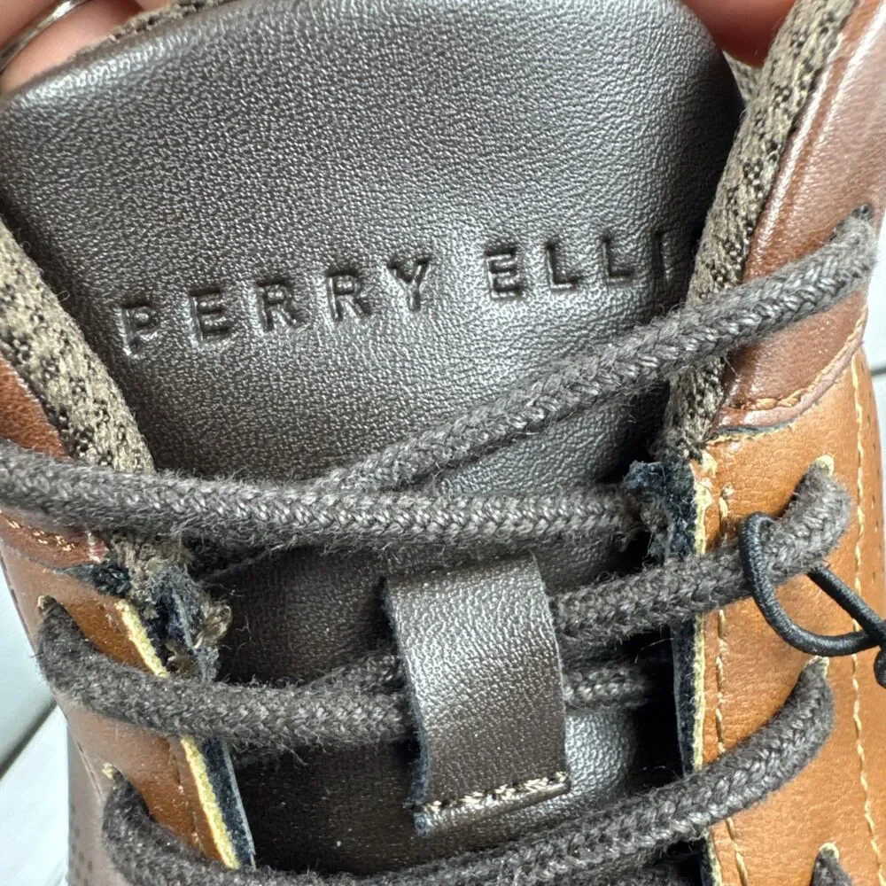 Perry Ellis Portfolio Ultra Foam Men's Casual Lace Shoes - Brown Size 10.5 New